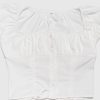 White Buttoned Drawstring Crop Top and Midi Skirt Two Piece Set