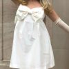 White Cami Bow Mini Dress