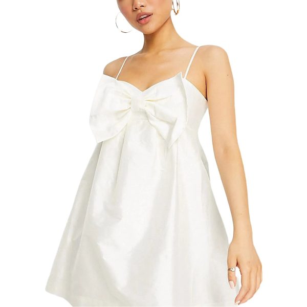 White Cami Bow Mini Dress