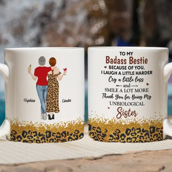 White Ceramic Mug for Best Friends Heartfelt Unbiological Sister Gift to Share Joy White Ceramic Mug for Best Friends Heartfelt Unbiological Sister Gift to Share Joy
