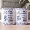White Ceramic Mug with Bible Verses and Blue Floral Design, Faithful and Heartwarming Gift White Ceramic Mug with Bible Verses and Blue Floral Design, Faithful and Heartwarming Gift