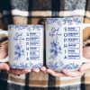 White Ceramic Mug with Bible Verses and Blue Floral Design, Faithful and Heartwarming Gift White Ceramic Mug with Bible Verses and Blue Floral Design, Faithful and Heartwarming Gift