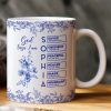 White Ceramic Mug with Bible Verses and Blue Floral Design, Faithful and Heartwarming Gift White Ceramic Mug with Bible Verses and Blue Floral Design, Faithful and Heartwarming Gift