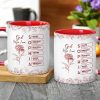 White Ceramic Mug with Bible Verses and Blue Floral Design, Faithful and Heartwarming Gift White Ceramic Mug with Bible Verses and Blue Floral Design, Faithful and Heartwarming Gift