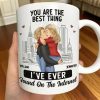 White Ceramic Mug with Couple Hug Design, Cityscape Background, Romantic Vibe, Perfect Gift for Lovers White Ceramic Mug with Couple Hug Design, Cityscape Background, Romantic Vibe, Perfect Gift for Lovers