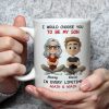 White Ceramic Mug with Heartwarming Mom and Son Design, Perfect Gift Choice White Ceramic Mug with Heartwarming Mom and Son Design, Perfect Gift Choice