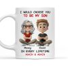 White Ceramic Mug with Heartwarming Mom and Son Design, Perfect Gift Choice White Ceramic Mug with Heartwarming Mom and Son Design, Perfect Gift Choice