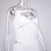 White Corset Cut Out Top And Maxi Skirt Set