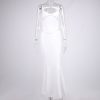 White Corset Cut Out Top And Maxi Skirt Set