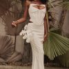 White Corset Cut Out Top And Maxi Skirt Set