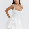 White Corset Lace Flare Mini Dress White Corset Lace Flare Mini Dress