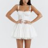 White Corset Lace Flare Mini Dress White Corset Lace Flare Mini Dress