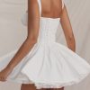 White Corset Lace Flare Mini Dress White Corset Lace Flare Mini Dress