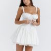 White Corset Lace Flare Mini Dress White Corset Lace Flare Mini Dress