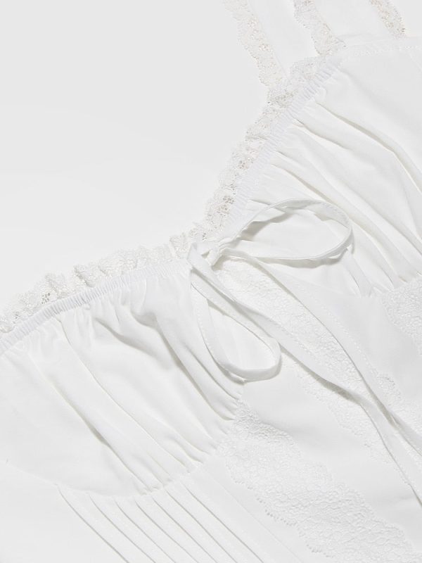 White Corset Lace Flare Mini Dress White Corset Lace Flare Mini Dress