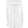 White Corset Lace Flare Mini Dress White Corset Lace Flare Mini Dress