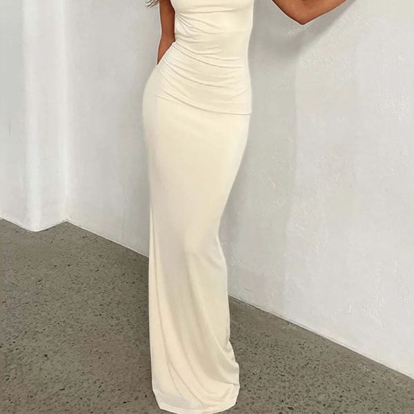 White Sleeveless Backless Maxi Dress White Sleeveless Backless Maxi Dress
