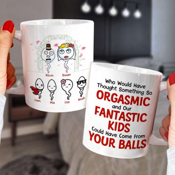 Who Would Have Thought Something So Orgasmic, Orgasmic Couple White Mug