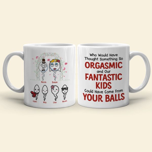 Who Would Have Thought Something So Orgasmic, Orgasmic Couple White Mug