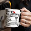 Wife Nutrition Facts Serving Size: 1 Amazing Woman, Nutrition Facts Label - Personalized Custom Coffee Mug - CPL378_MG