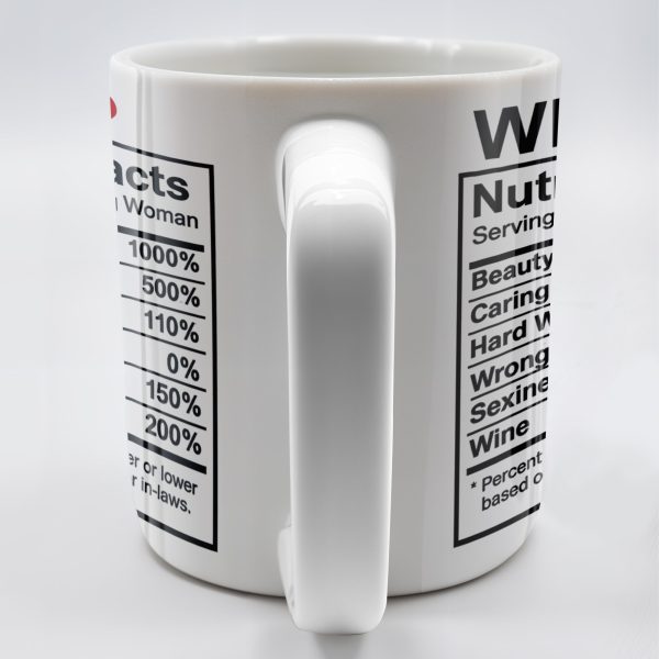 Wife Nutrition Facts Serving Size: 1 Amazing Woman, Nutrition Facts Label - Personalized Custom Coffee Mug - CPL378_MG