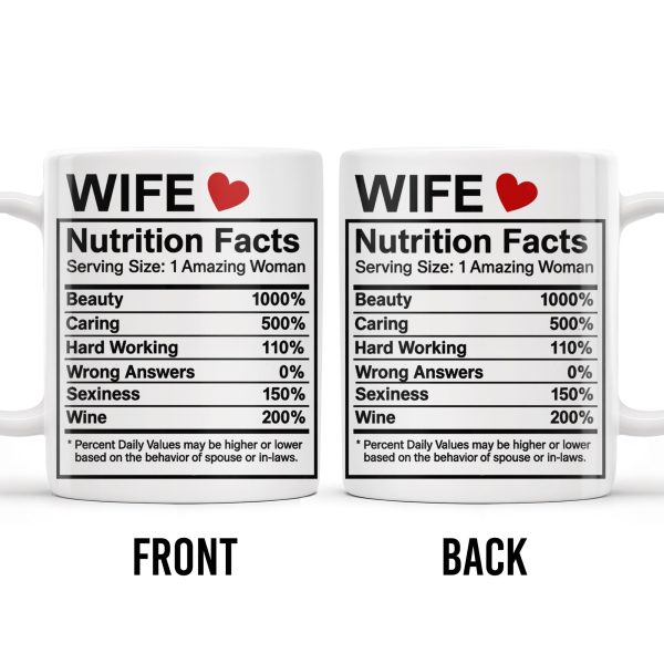 Wife Nutrition Facts Serving Size: 1 Amazing Woman, Nutrition Facts Label - Personalized Custom Coffee Mug - CPL378_MG