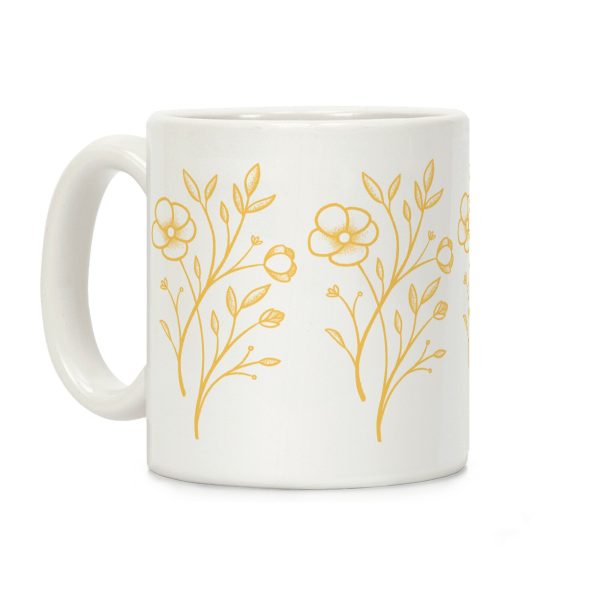 Wildflower Stippled Tattoo Coffee Mug Wildflower Stippled Tattoo Coffee Mug