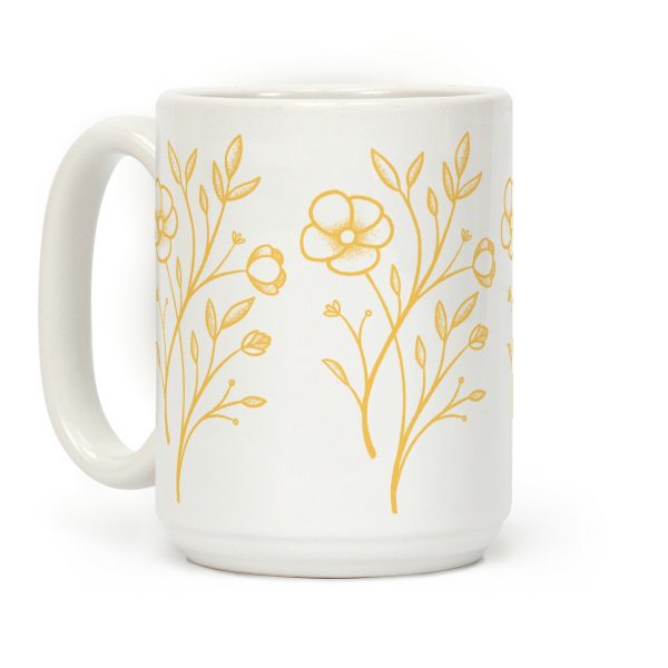 Wildflower Stippled Tattoo Coffee Mug Wildflower Stippled Tattoo Coffee Mug