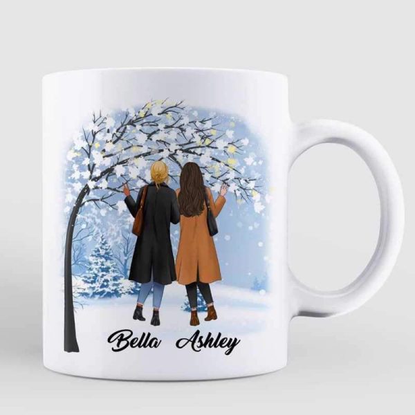 Winter Tree Life Is Better With Besties Personalized Mug Winter Tree Life Is Better With Besties Personalized Mug