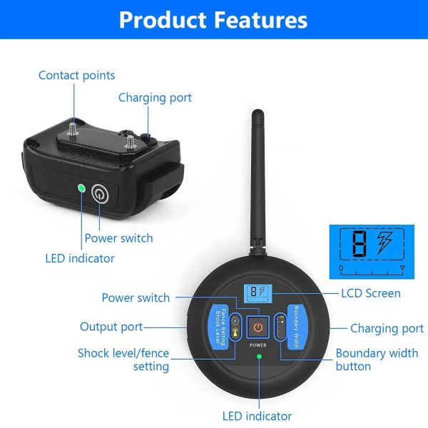 Wireless Dog Fence, Electric Dog Collar Fence Wireless Dog Fence, Electric Dog Collar Fence