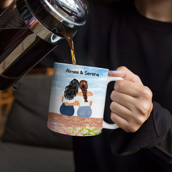 Wish You Lived Next Door - Gift For Sisters And Besties - Personalized White Edge-to-Edge Mug Wish You Lived Next Door - Gift For Sisters And Besties - Personalized White Edge-to-Edge Mug