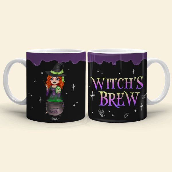 Witch's Brew, Gift For Witches, Personalized Mug, Edge To Edge Witch Squad Mug, Halloween Gift