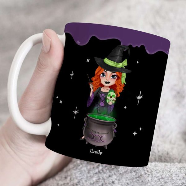 Witch's Brew, Gift For Witches, Personalized Mug, Edge To Edge Witch Squad Mug, Halloween Gift