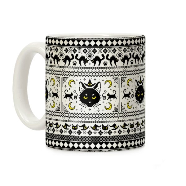 Witchy Black Cats Ugly Sweater Coffee Mug Witchy Black Cats Ugly Sweater Coffee Mug