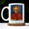 With You I Am A Christian, For You, I Am a Bishop, Stained Glass Bishop Design - Personalized Custom Coffee Mug - FTH082_MG With You I Am A Christian, For You, I Am a Bishop, Stained Glass Bishop Design - Personalized Custom Coffee Mug - FTH082_MG