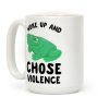 Woke Up And Chose Violence Frog Coffee Mug Woke Up And Chose Violence Frog Coffee Mug