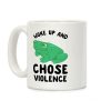 Woke Up And Chose Violence Frog Coffee Mug Woke Up And Chose Violence Frog Coffee Mug
