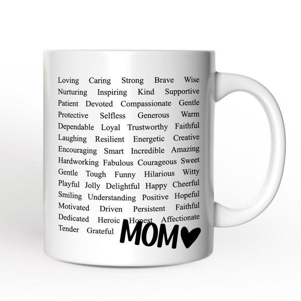 Words That Define Mom Personalized Mug, Appreciation Gift For Mom With Custom Name Words That Define Mom Personalized Mug, Appreciation Gift For Mom With Custom Name