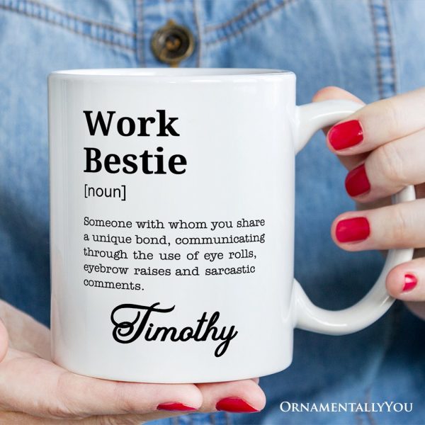Work Bestie Definition Personalized Mug, Funny Coworker Gift with Custom Name Work Bestie Definition Personalized Mug, Funny Coworker Gift with Custom Name