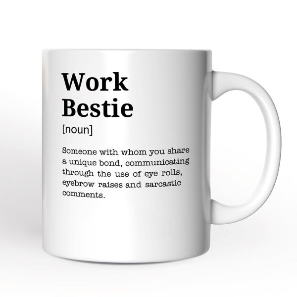 Work Bestie Definition Personalized Mug, Funny Coworker Gift with Custom Name Work Bestie Definition Personalized Mug, Funny Coworker Gift with Custom Name