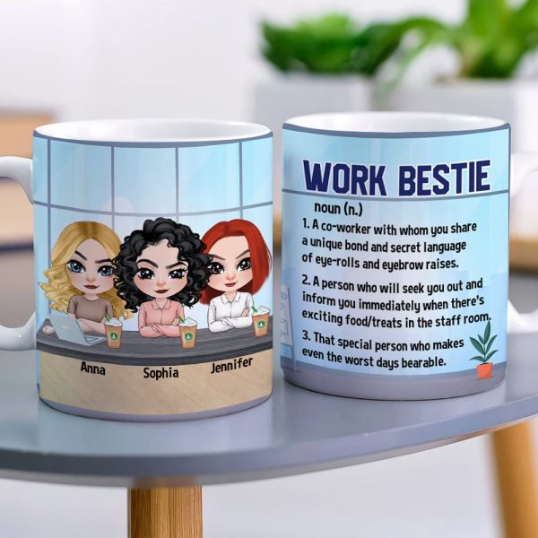 Work Bestie, Gift For Coworkers, Personalized Mug, Coworkers Friends Mug Work Bestie, Gift For Coworkers, Personalized Mug, Coworkers Friends Mug