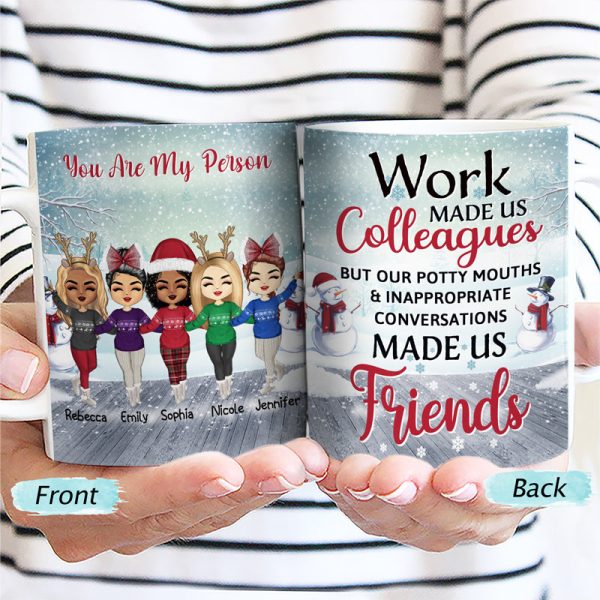 Work Made Us Colleagues - Christmas Gift For Co-worker - Personalized Custom White Edge-to-Edge Mug Work Made Us Colleagues - Christmas Gift For Co-worker - Personalized Custom White Edge-to-Edge Mug
