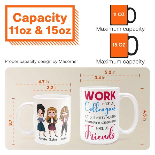 Work Made Us Colleagues - Personalized Mug - Birthday, Christmas Gift For Work Besties, Colleagues, BFF, Besties, Best Friends Work Made Us Colleagues - Personalized Mug - Birthday, Christmas Gift For Work Besties, Colleagues, BFF, Besties, Best Friends
