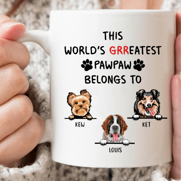 World Greatest Pawpaw Dog Coffee Mug World Greatest Pawpaw Dog Coffee Mug