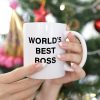 World's Best Boss Coffee Mug, Funny Office Gift for Boss Male Female, Boss Day Birthday Christmas Gift from Coworkers Employees World's Best Boss Coffee Mug, Funny Office Gift for Boss Male Female, Boss Day Birthday Christmas Gift from Coworkers Employees