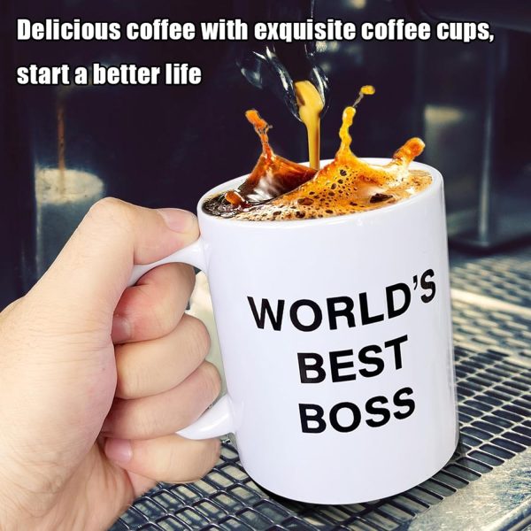 World's Best Boss Coffee Mug, Funny Office Gift for Boss Male Female, Boss Day Birthday Christmas Gift from Coworkers Employees World's Best Boss Coffee Mug, Funny Office Gift for Boss Male Female, Boss Day Birthday Christmas Gift from Coworkers Employees