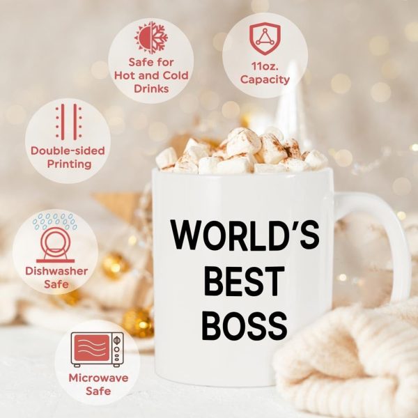 World's Best Boss Coffee Mug, Funny Office Gift for Boss Men Women, Boss Day Birthday Christmas Gift from Coworkers Employees World's Best Boss Coffee Mug, Funny Office Gift for Boss Men Women, Boss Day Birthday Christmas Gift from Coworkers Employees