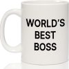 World's Best Boss Coffee Mug, Funny Office Gift for Boss Men Women, Boss Day Birthday Christmas Gift from Coworkers Employees World's Best Boss Coffee Mug, Funny Office Gift for Boss Men Women, Boss Day Birthday Christmas Gift from Coworkers Employees