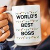 World'S Best Boss Funny Xmas Lights Custom Face - Personalized Photo Mug World'S Best Boss Funny Xmas Lights Custom Face - Personalized Photo Mug