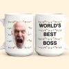 World'S Best Boss Funny Xmas Lights Custom Face - Personalized Photo Mug World'S Best Boss Funny Xmas Lights Custom Face - Personalized Photo Mug